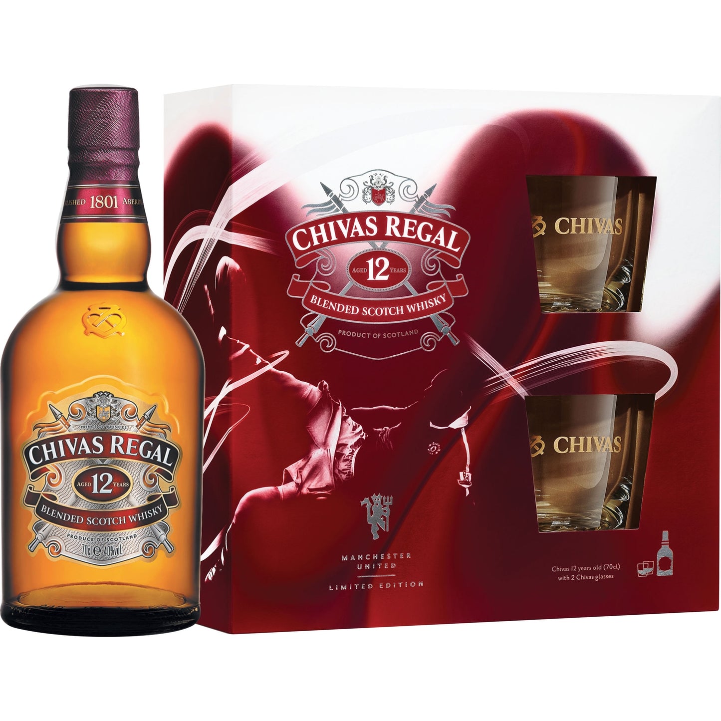 CHIVAS REGAL 12 YO 0,7 + 2 SZKLANKI