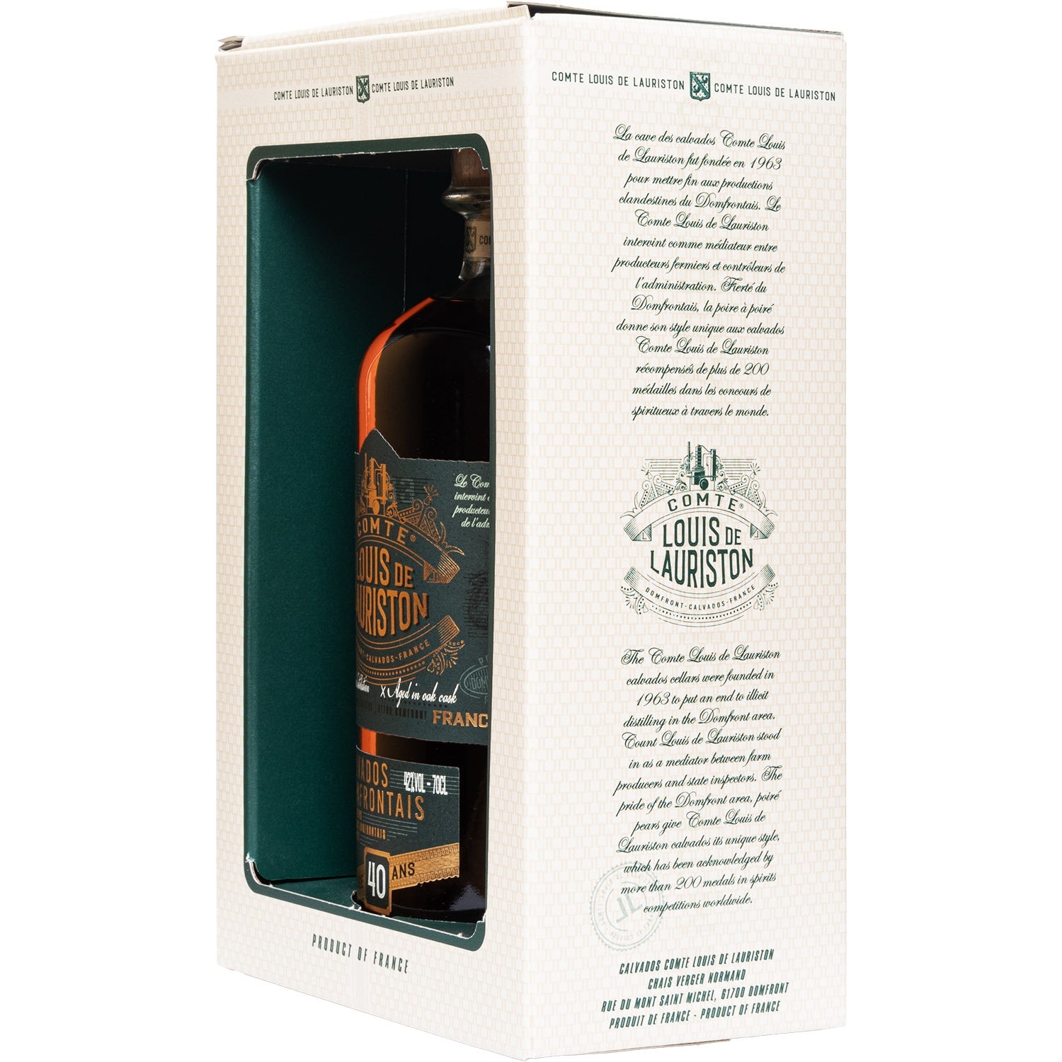 CALVADOS DOMFRONTAIS LAURISTON 40 YO