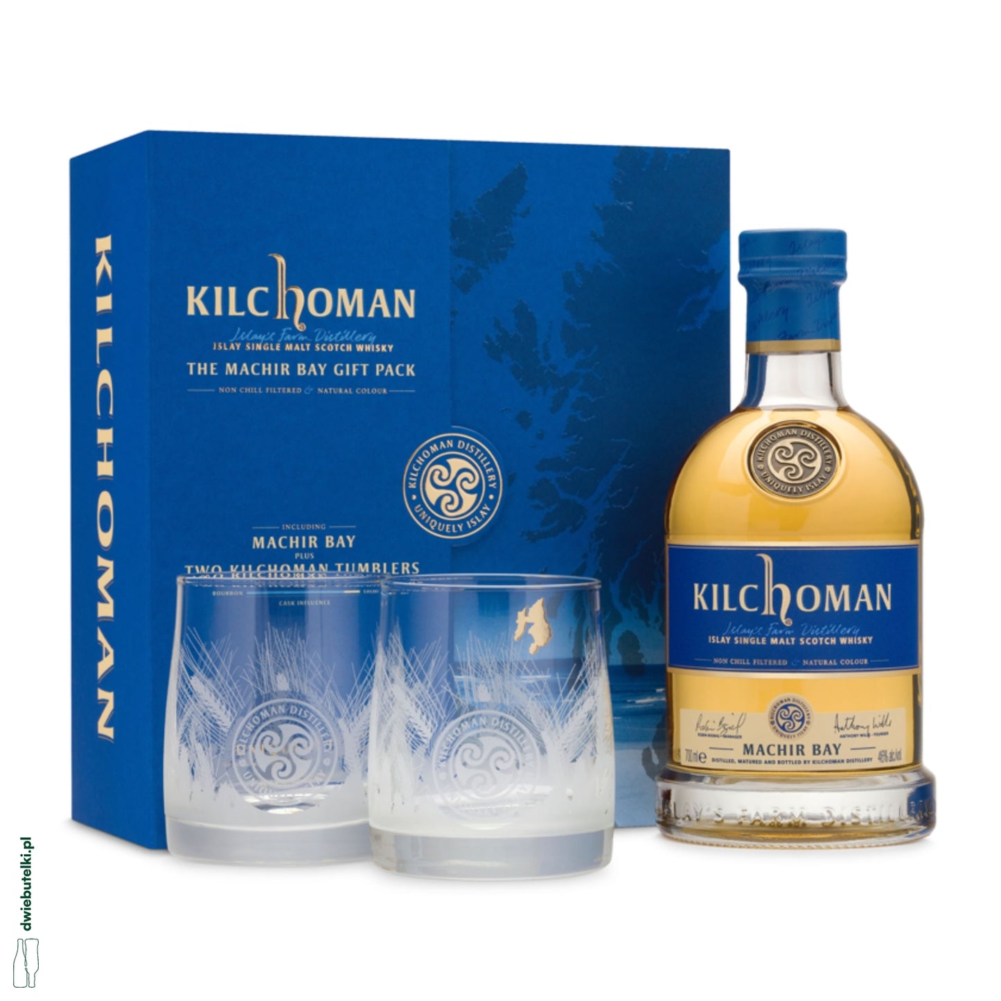 KILCHOMAN SINGLE MALT MACHIR BAY + 2 SZKLANKI