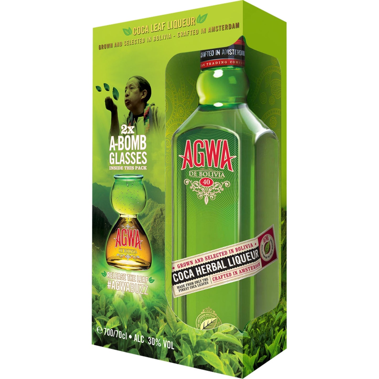 AGWA DE BOLIVIA KARTONIK + 2 KIELISZKI