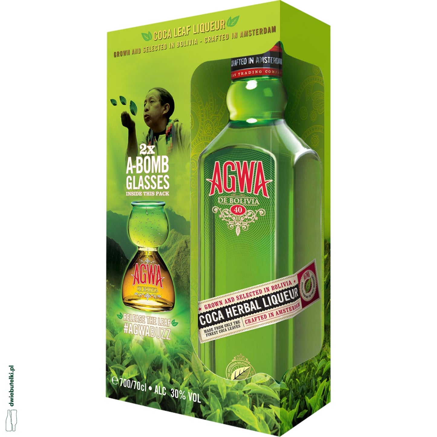 AGWA DE BOLIVIA KARTONIK + 2 KIELISZKI