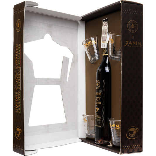 LIQUORE CAFFE ESPRESSO 0,5 +4 KIELISZKI ZANIN