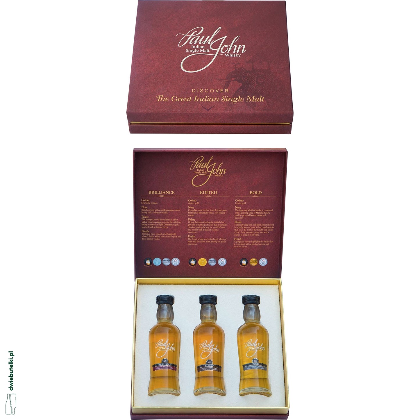 PAUL JOHN SINGLE MALT 3 X MINIATURKA NIRVANA BRILLIANCE BOLD