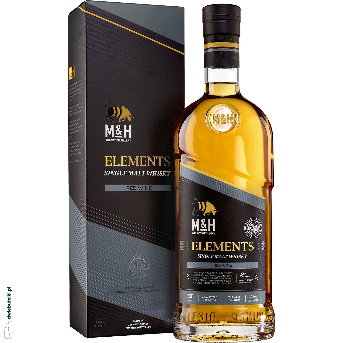 M&H ELEMENTS ISRAELI RED WINE SINGLE MALT 0,7 46%