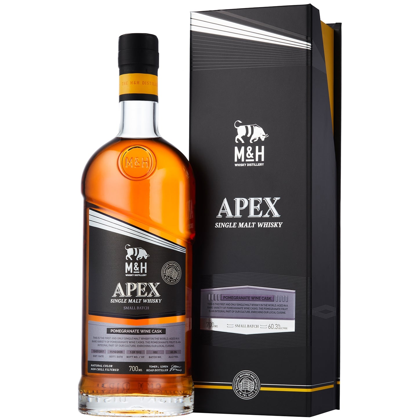 M&H APEX POMEGRANATE CASK SINGLE MALT 0,7 57,2%