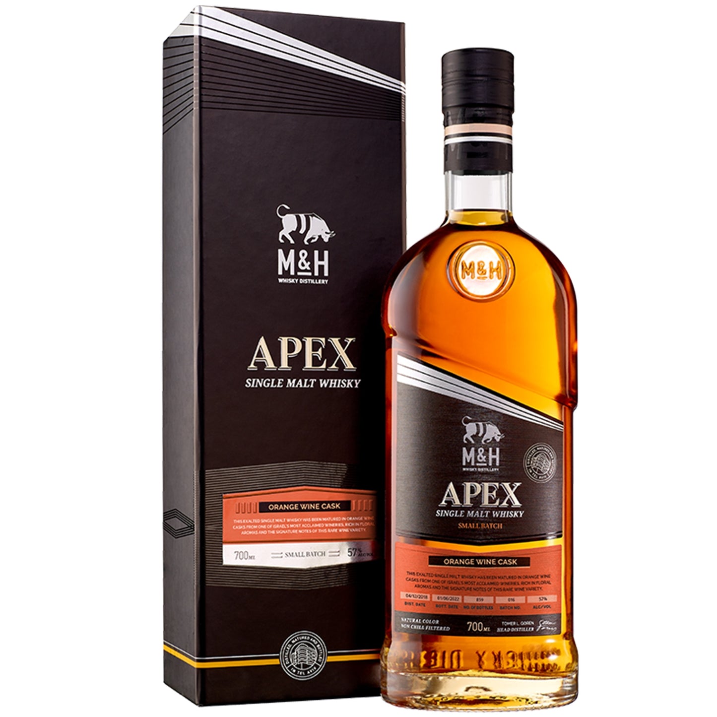 M&H APEX ORANGE WINE CASK SINGLE MALT 0,7 57%