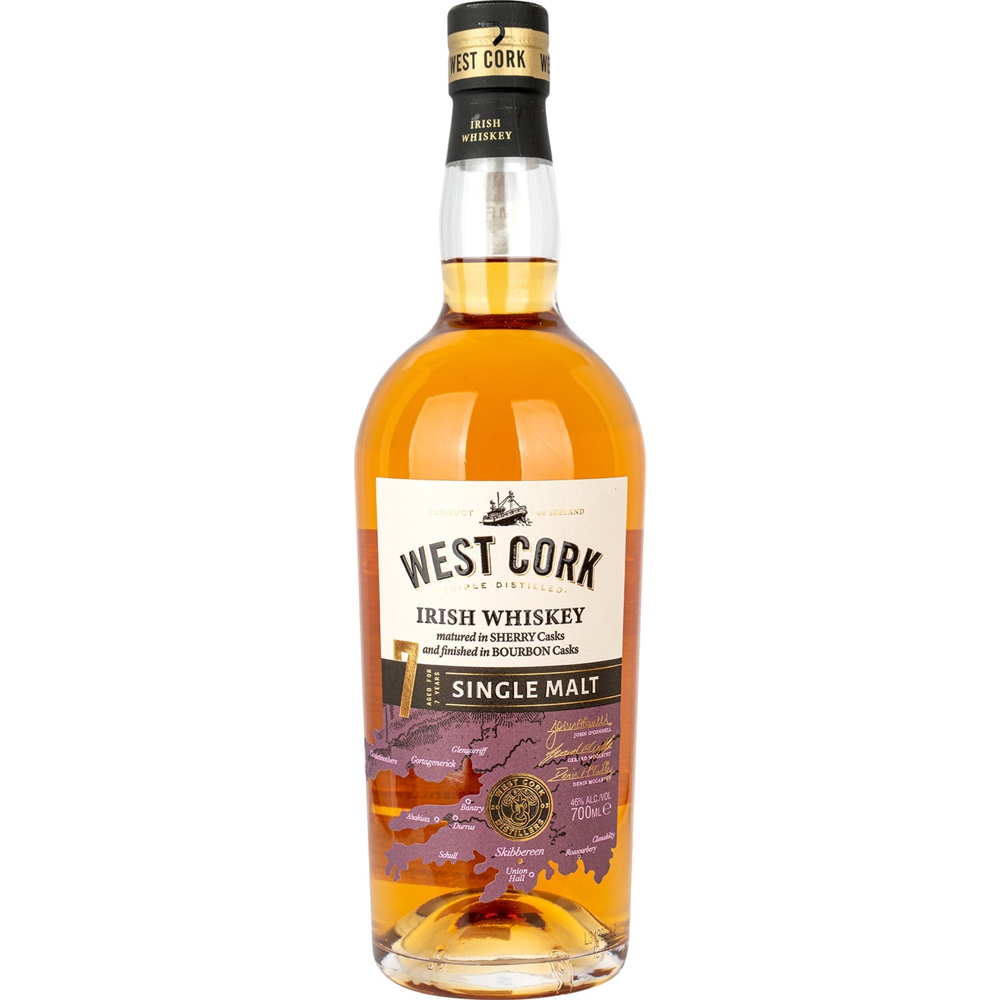 WEST CORK SINGLE MALT 7YO 0,7 46%