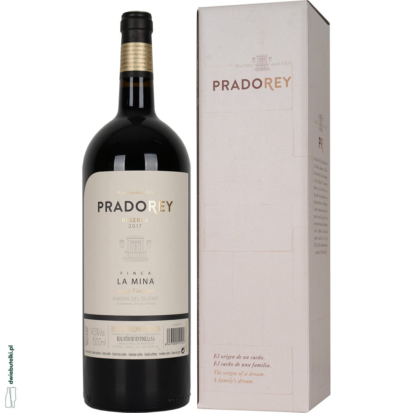 PRADOREY RESERVA 1,5L + KIELISZKI 2017