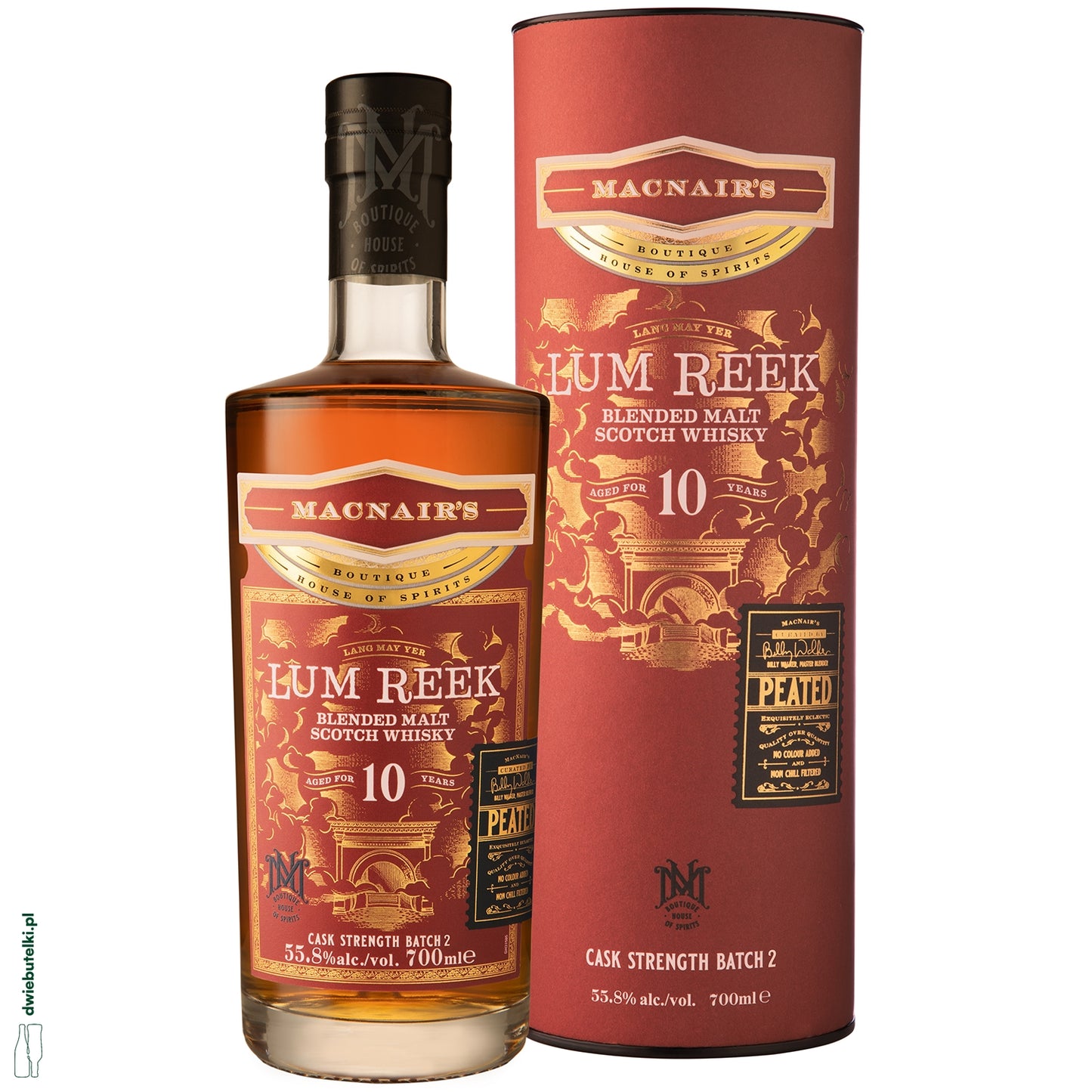 MACNAIR'S LUM REEK 10YO PEATED BLENDED MALT BATCH 2