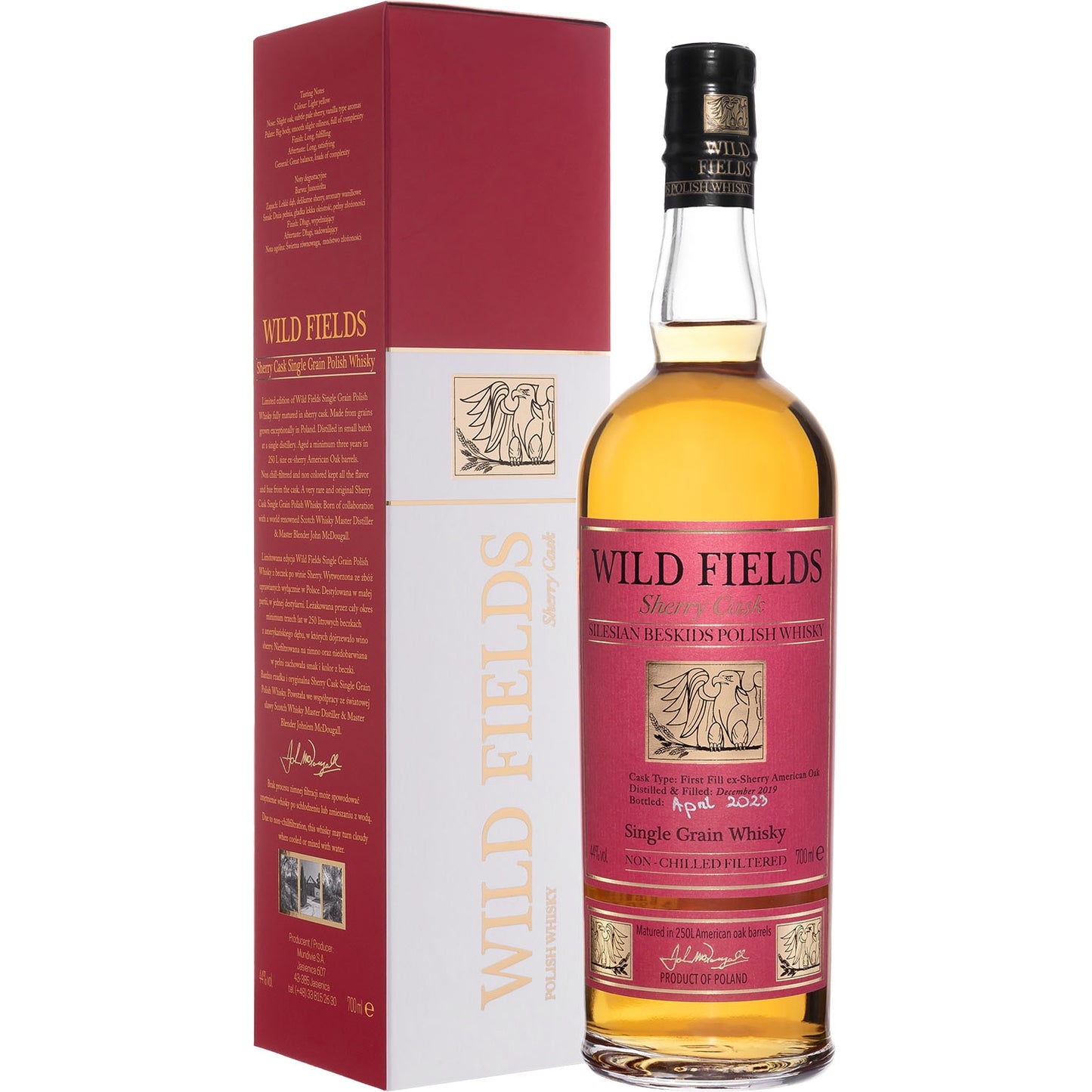 WILD FIELDS SHERRY CASK SINGLE GRAIN POLISH WHISKY 0,7 44%