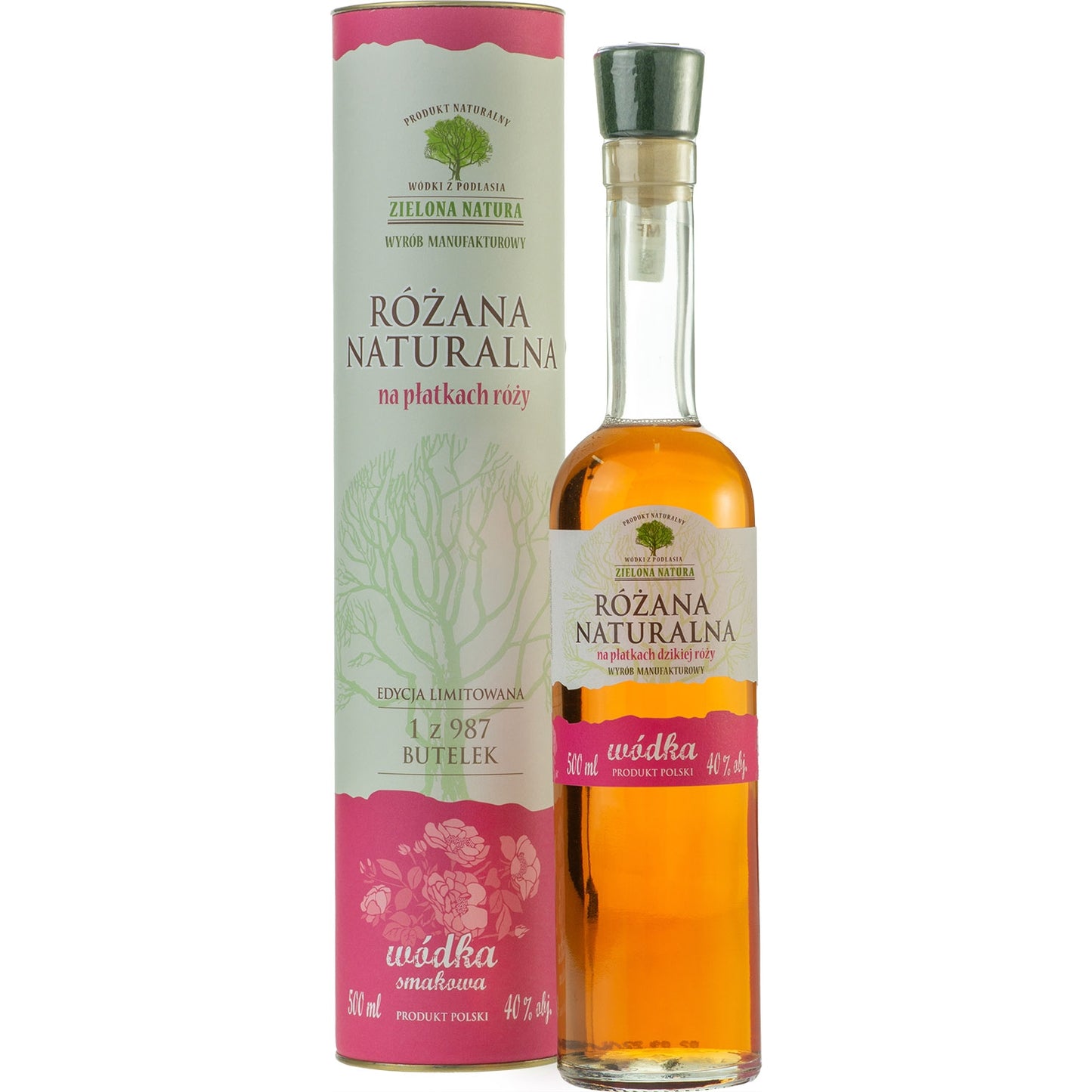 WÓDKA NATURALNA RÓŻANA TUBA 0,5 40%
