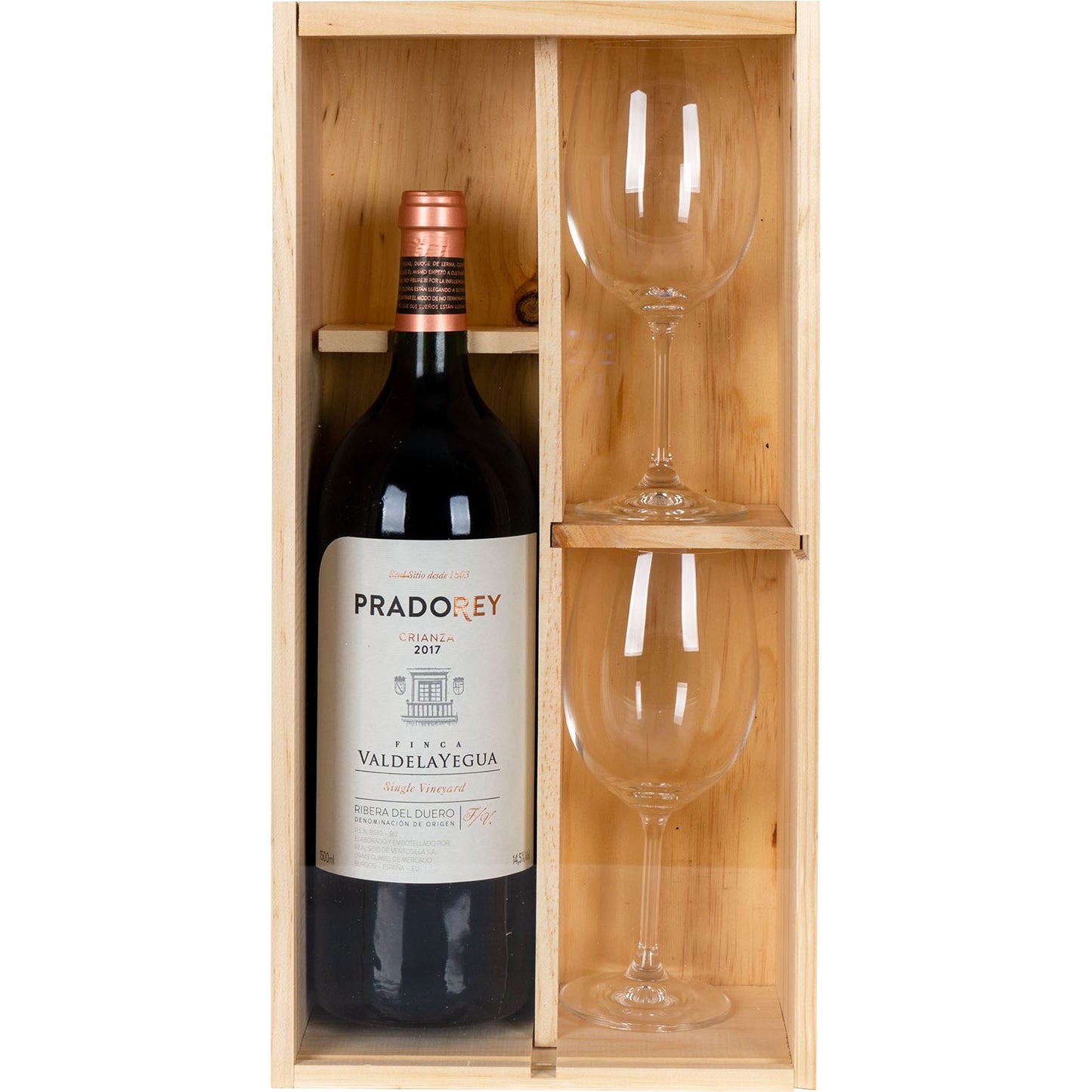 PRADOREY CRIANZA 1,5L SKRZYNKA+KIELISZKI 2019