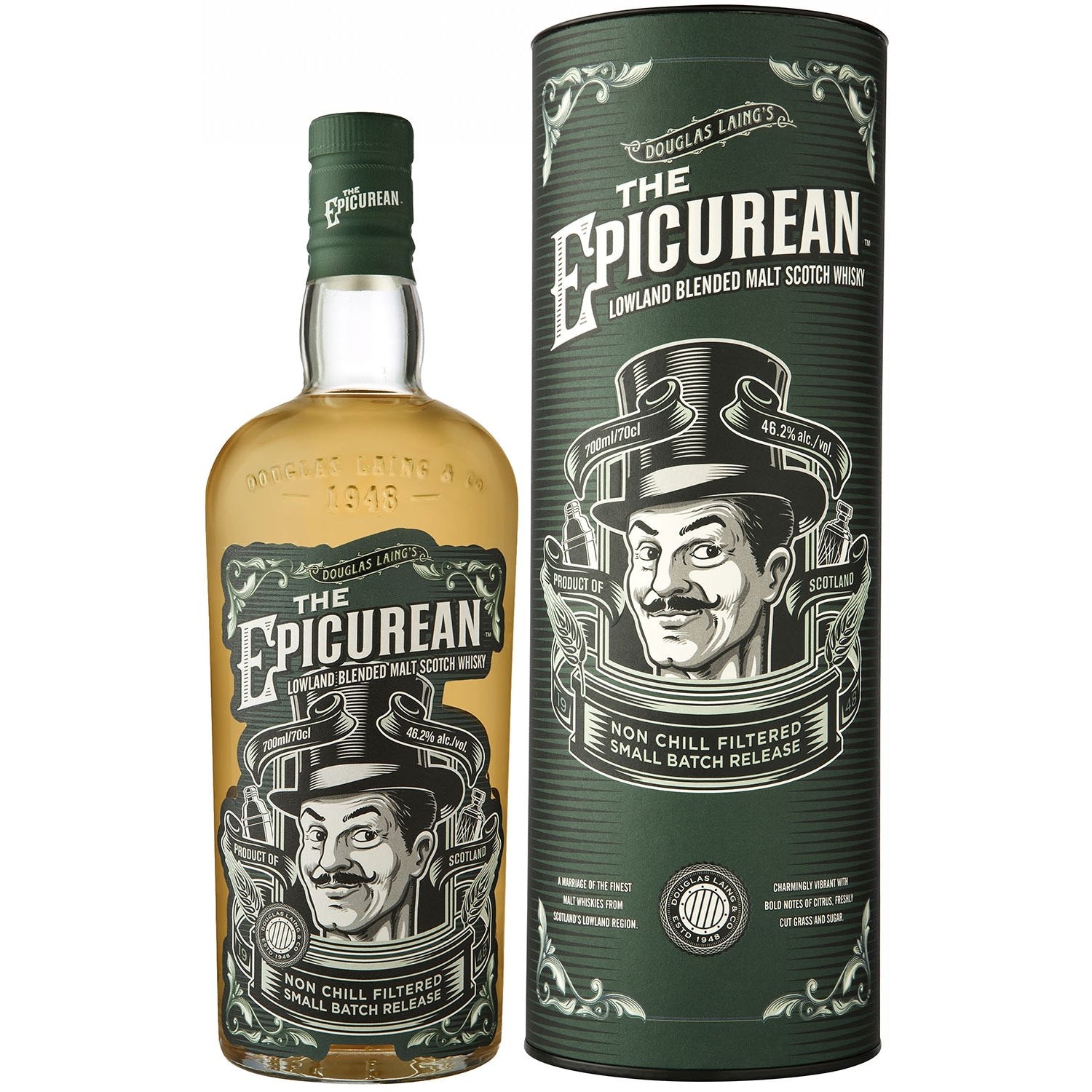 THE EPICUREAN BLENDED MALT 0,7L 46,2% TUBA