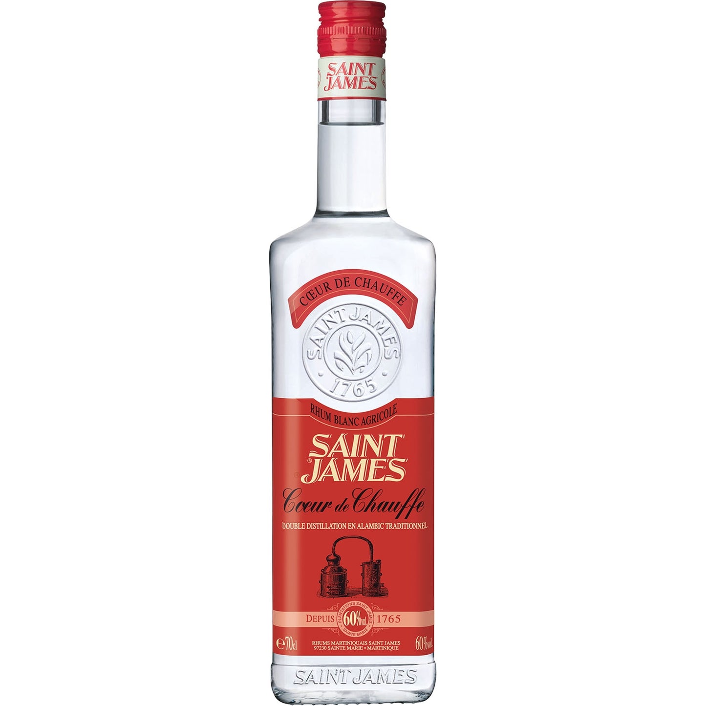 ST JAMES COEUR DE CHAUFFE RHUM BLANC 60% 0,7