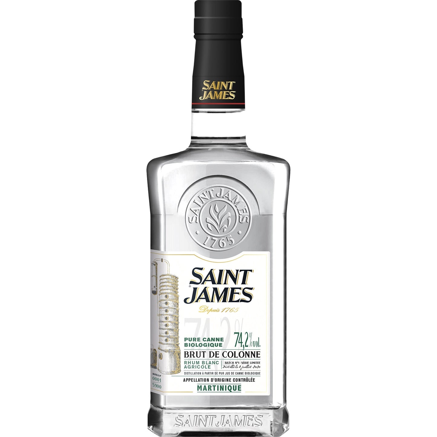 ST JAMES BIO BRUT DE COLONNE RHUM BLANC 74,2% 0,7
