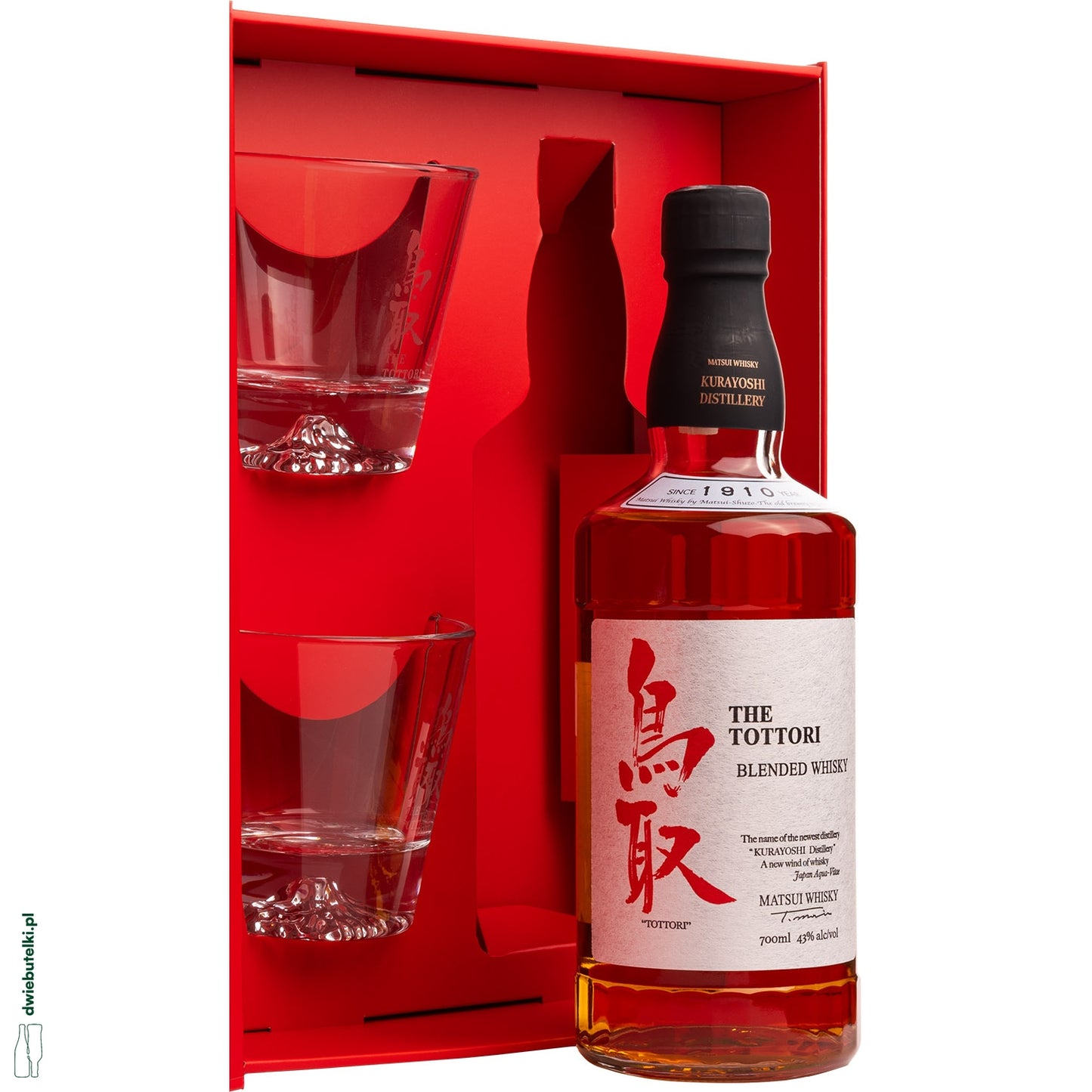 THE TOTTORI BLENDED WHISKY 43% KARTONIK 2 SZKLANKI