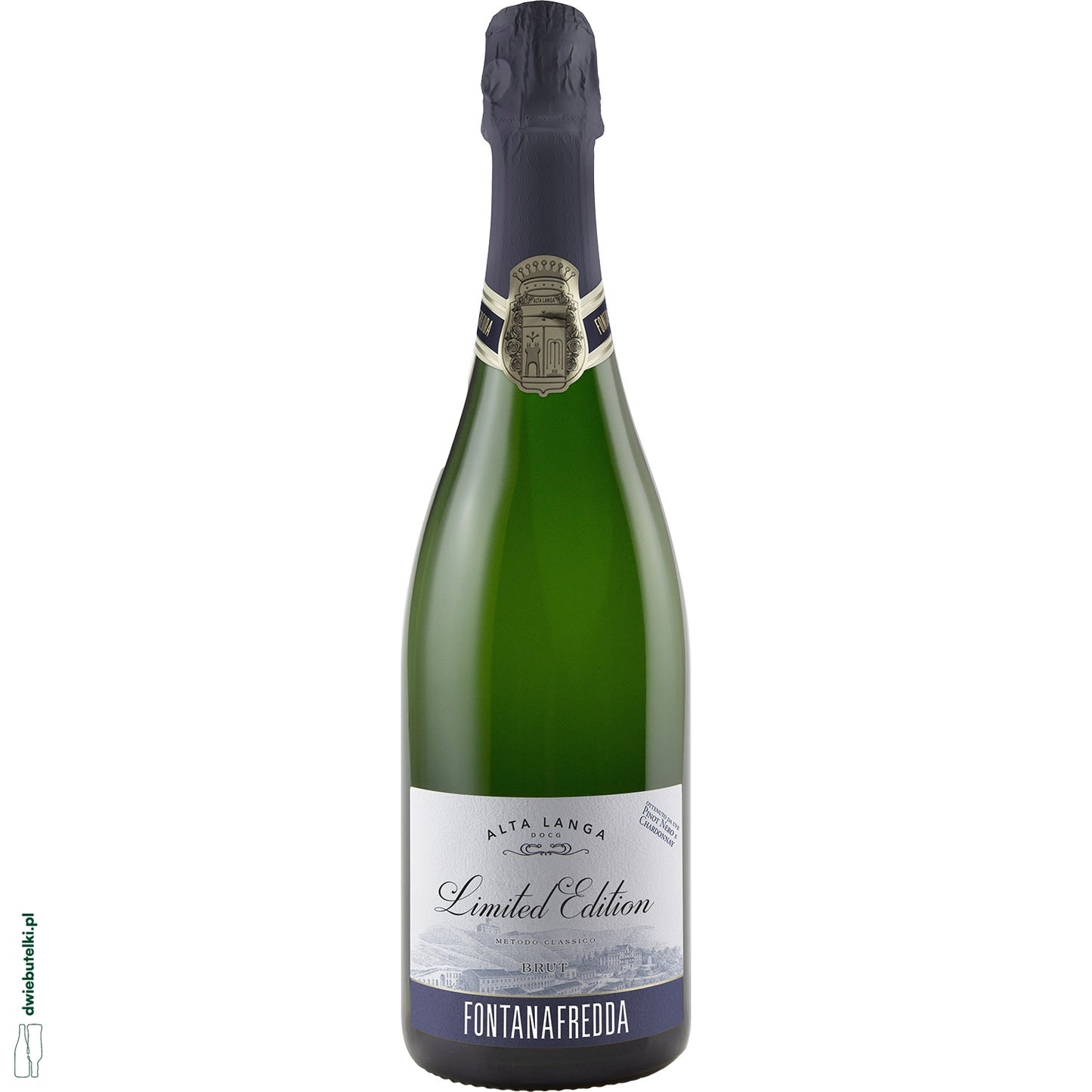 ZESTAW FONTANAFREDDA ALTA LANGA BRUT Z KIELISZKIEM W METALOWEJ PUSZCE
