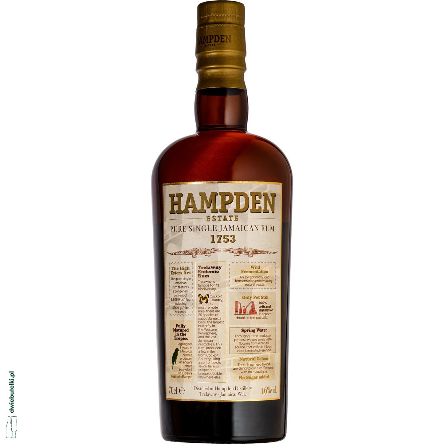 HAMPDEN ESTATE 1753 PURE JAMAICAN RUM 46% 0,7