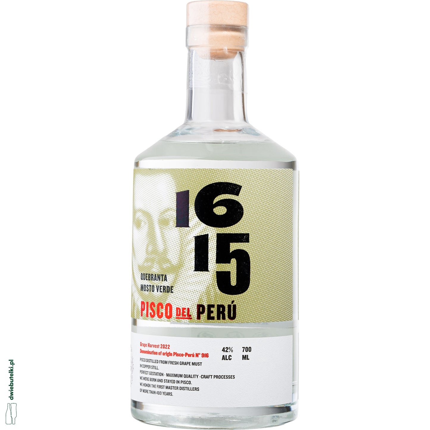 PISCO 1615 QUEBRANTA MOSTO VERDE 42% K 0,7L