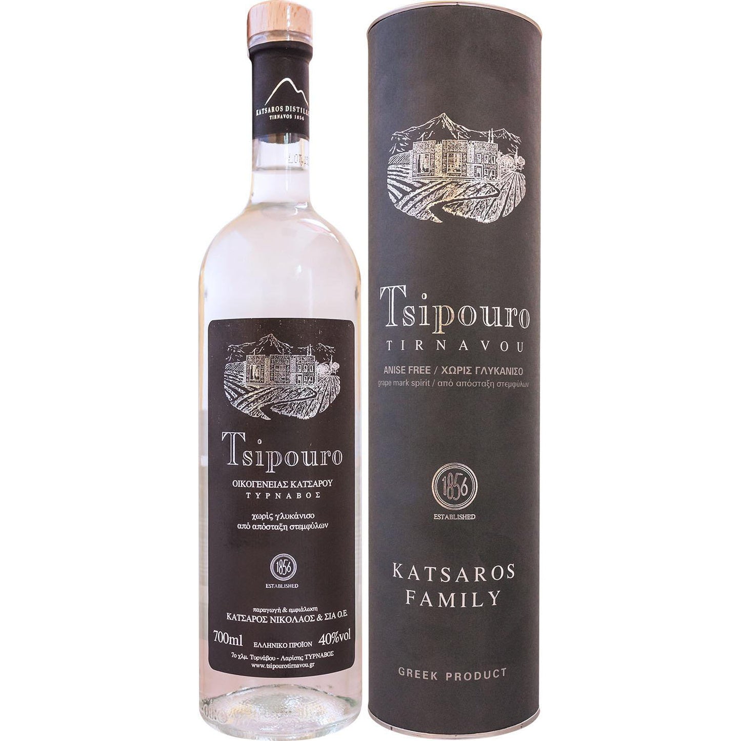 Tsipouro Tirnavou 0,7L Tuba 40%