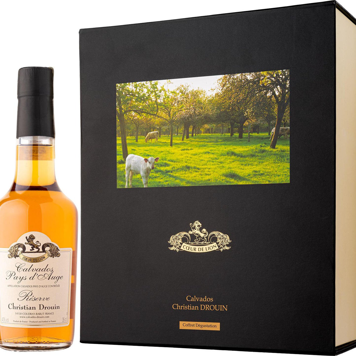 Calvados Drouin Reserve 0,35L 40% + 2 Kieliszki