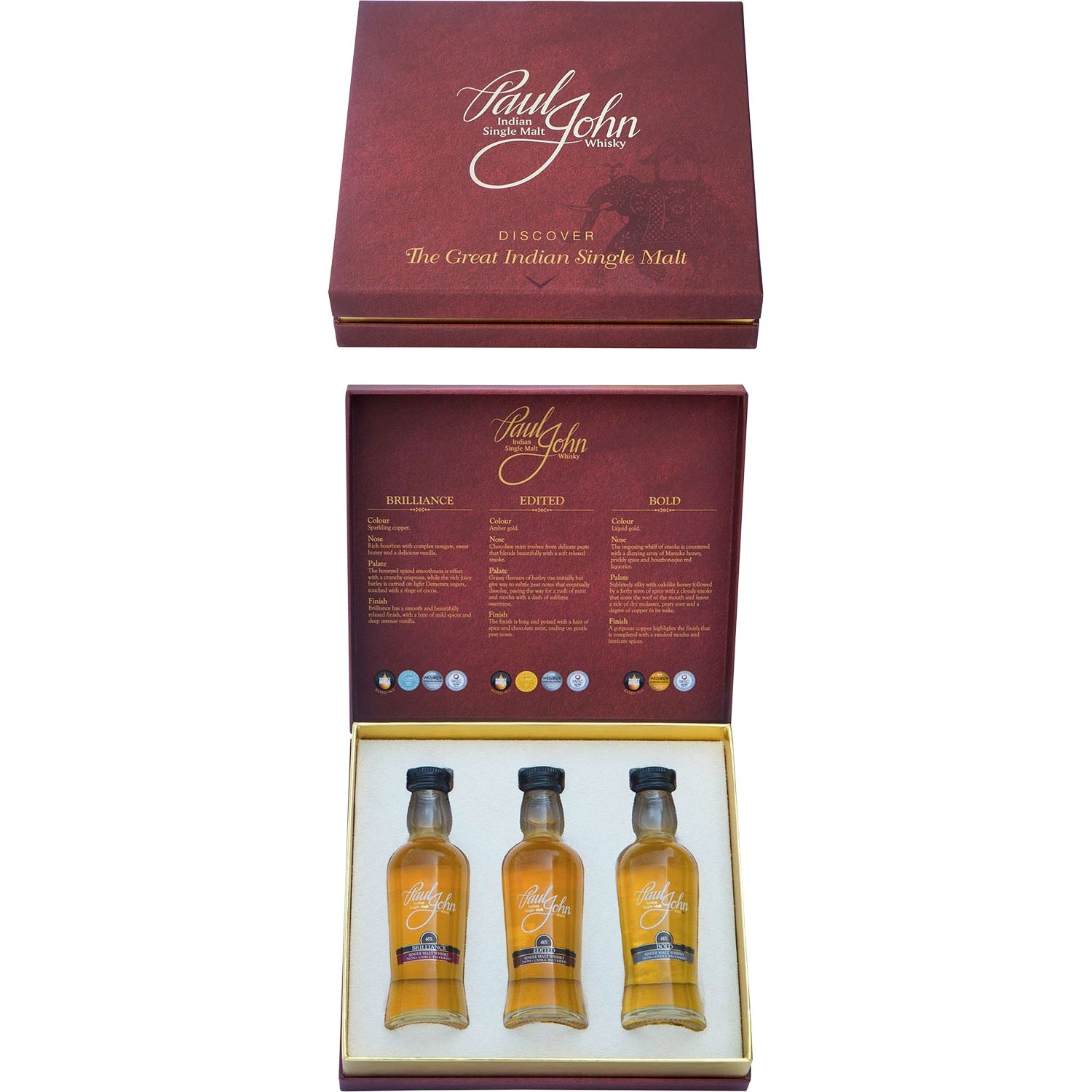 PAUL JOHN SINGLE MALT 3 X MINIATURKA NIRVANA BRILLIANCE BOLD