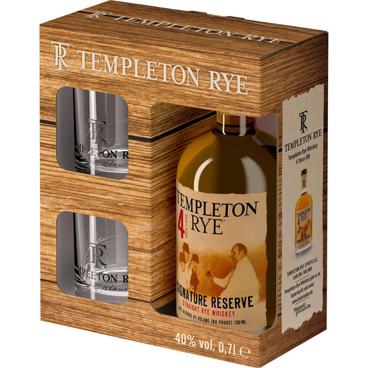 Templeton Rye Reserve 4 Yo 0,7 40% + Szklanki