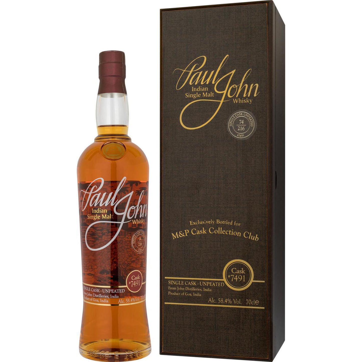 Paul John Single Cask 7491 0,7L 58,4% Karton