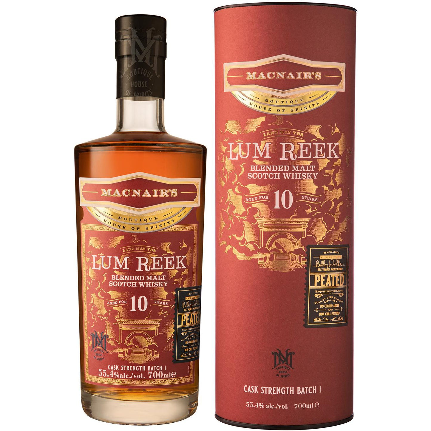 Macnair'S Lum Reek 10Yo Peated Blended Malt Batch 1 0,7L 55