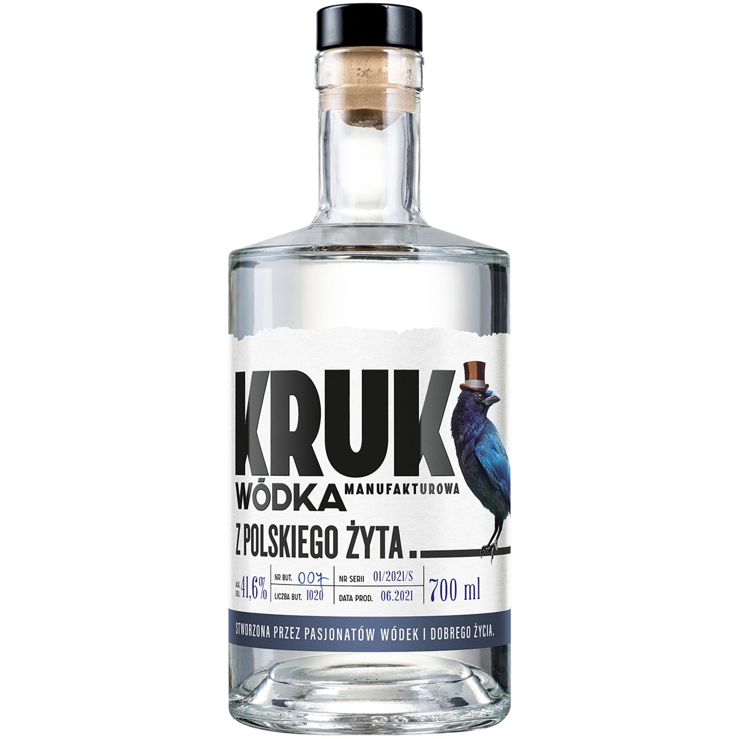 KRUK WÓDKA Z POLSKIEGO ŻYTA 0,5 41,6% GOŁA