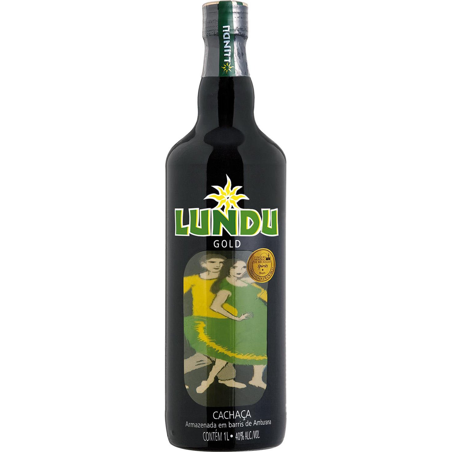 Cachaca Lundu Gold 1L 40% Black