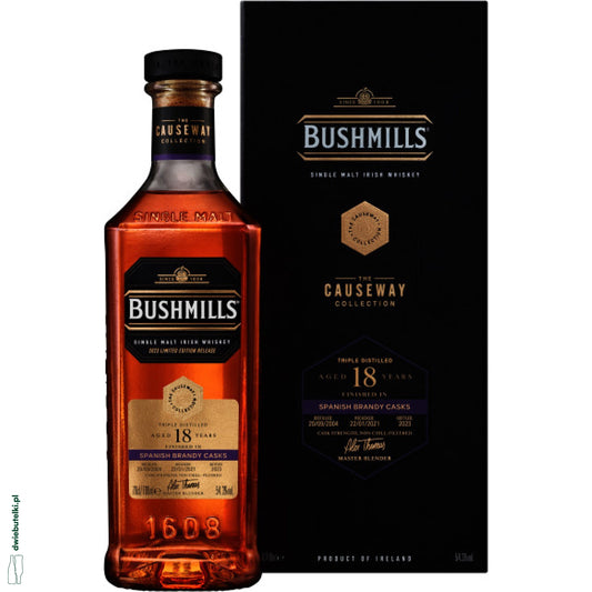 BUSHMILLS SPANISH BRANDY 18YO 0.7L 54,3%
