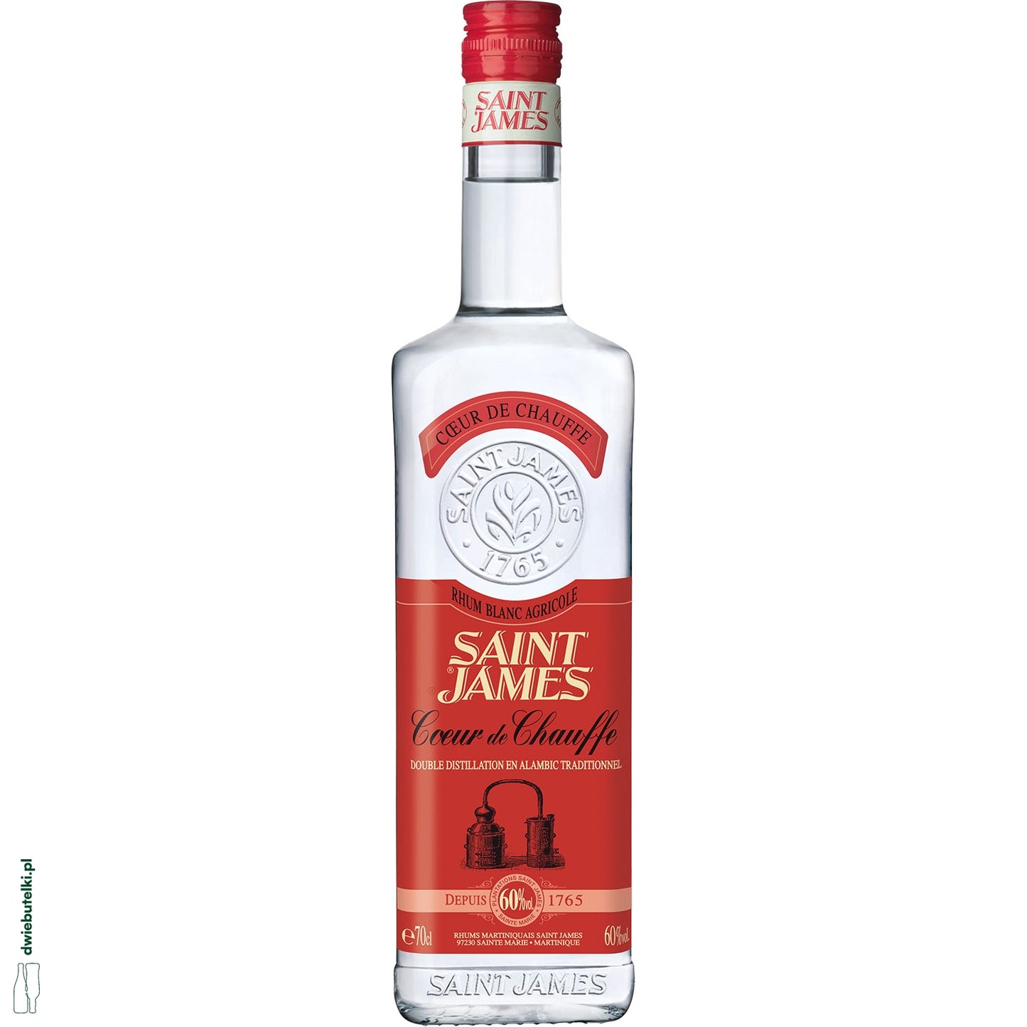 ST JAMES COEUR DE CHAUFFE RHUM BLANC 60% 0,7
