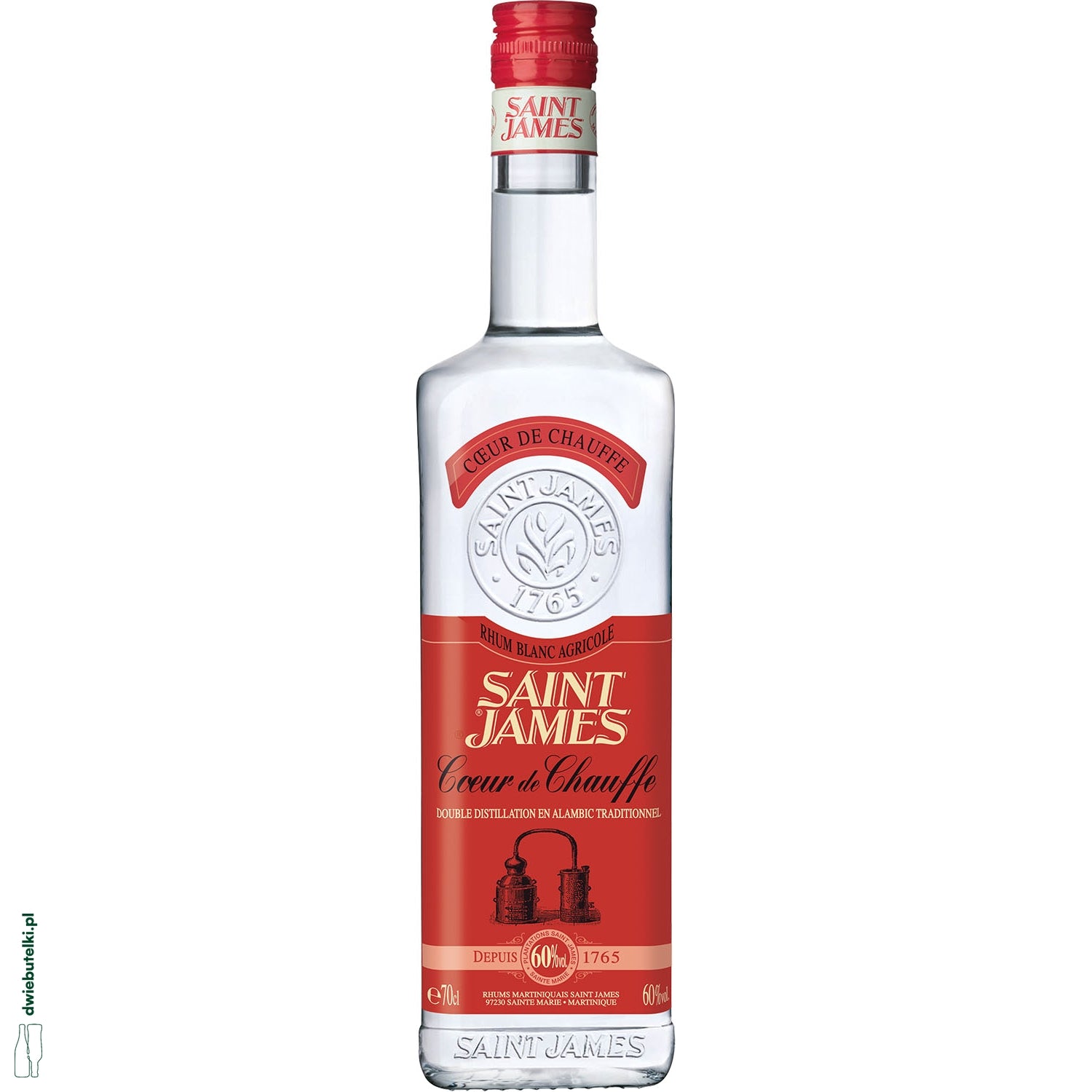 ST JAMES COEUR DE CHAUFFE RHUM BLANC 60% 0,7