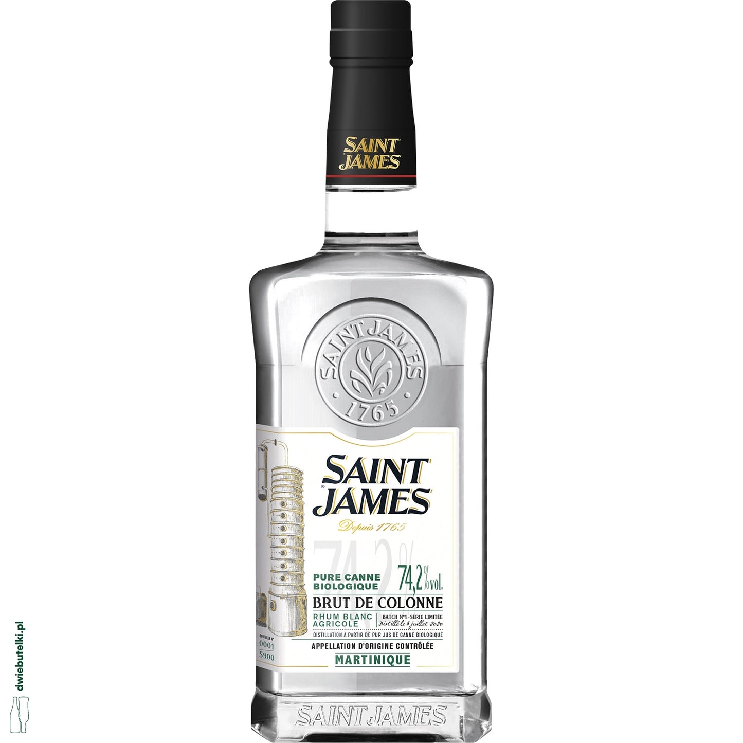 ST JAMES BIO BRUT DE COLONNE RHUM BLANC 74,2% 0,7
