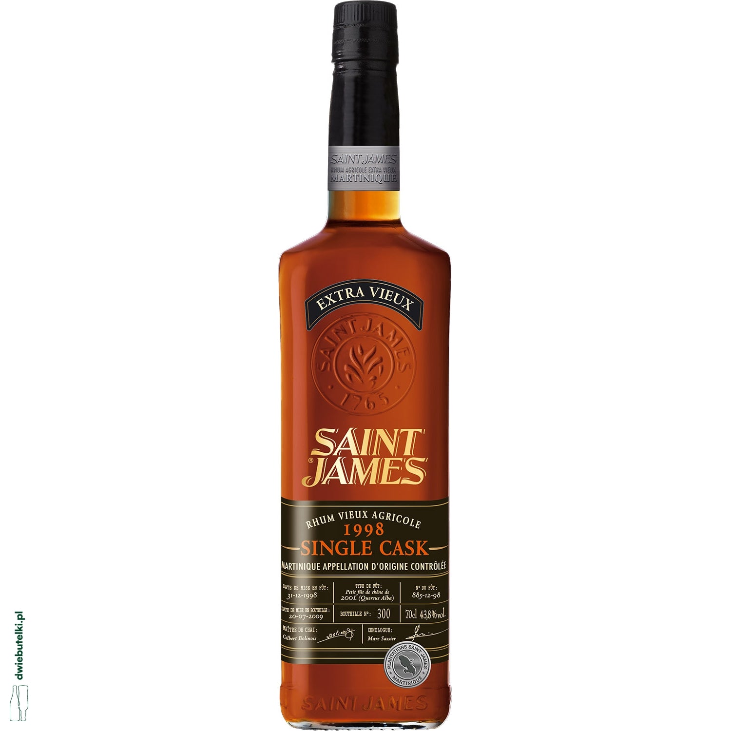 ST JAMES SINGLE CASK 1998 42,8% 0,7L RUM SKRZYNKA