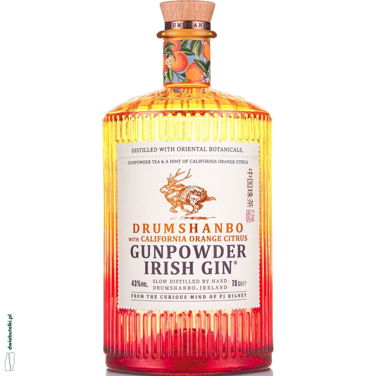 DRUMSHANBO GUNPOWDER IRISH GIN ORANGE 43% 0,7