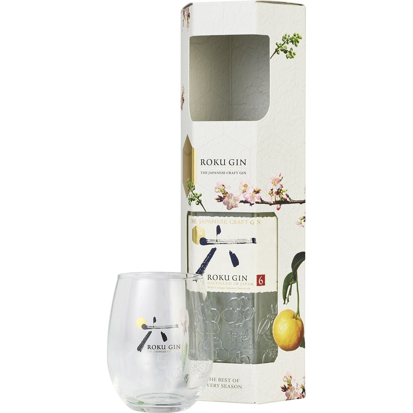 GIN ROKU 0,7L 43% + SZKLANKA AURA