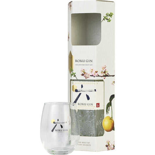 GIN ROKU 0,7L 43% + SZKLANKA AURA