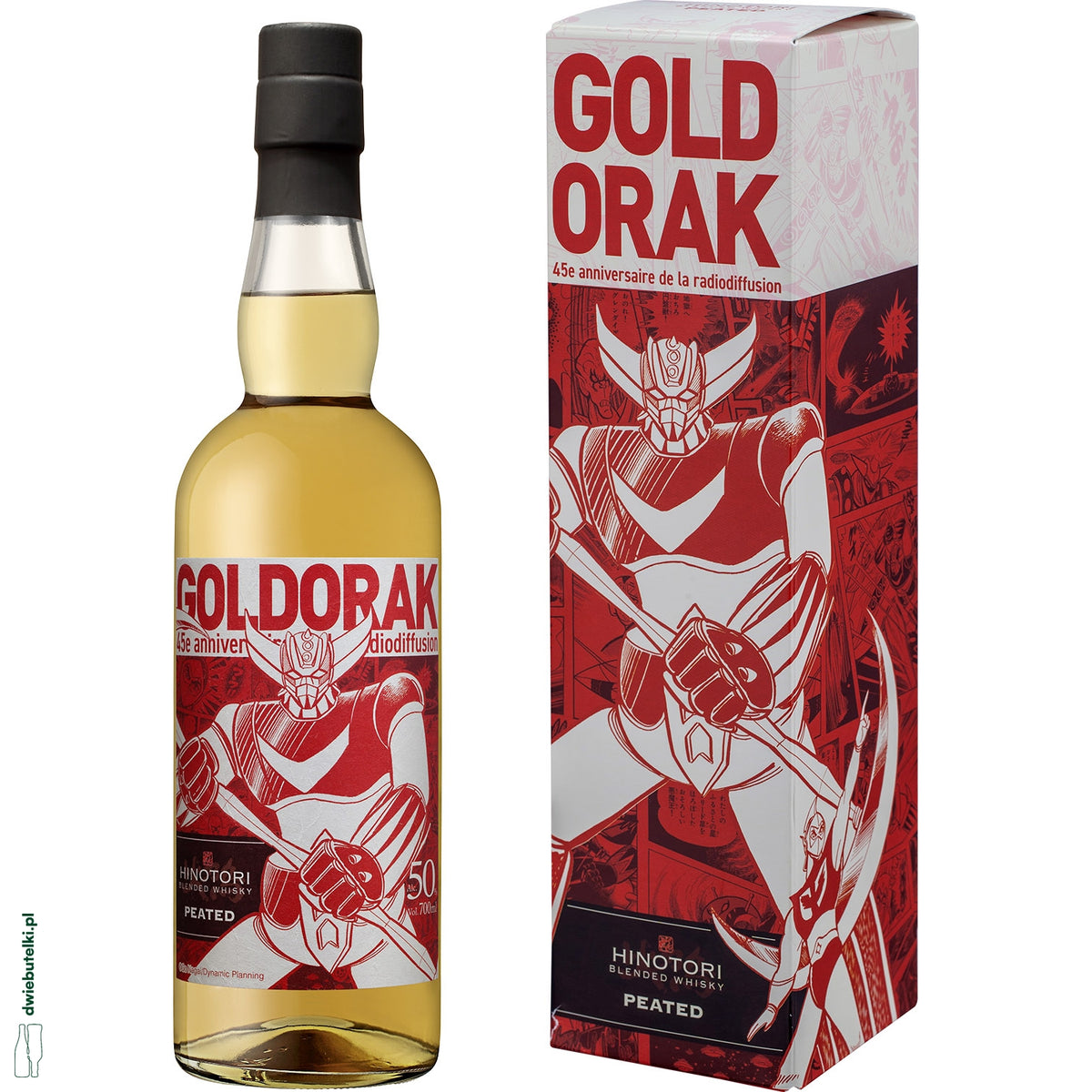 HINOTORI GOLDORAK PEATED BLENDED WHISKY 0,7L 50% RED KARTONIK