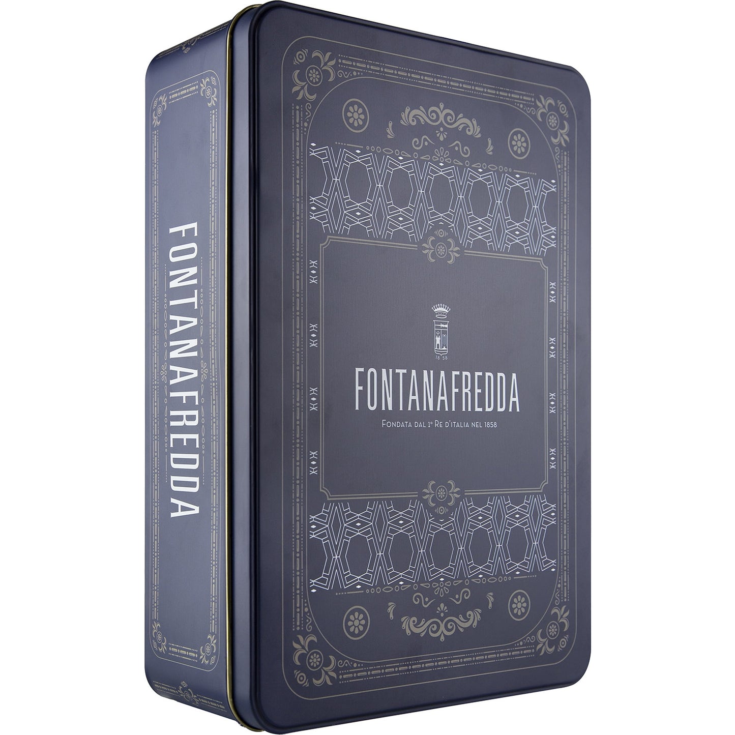 ZESTAW FONTANAFREDDA ALTA LANGA BRUT Z KIELISZKIEM W METALOWEJ PUSZCE