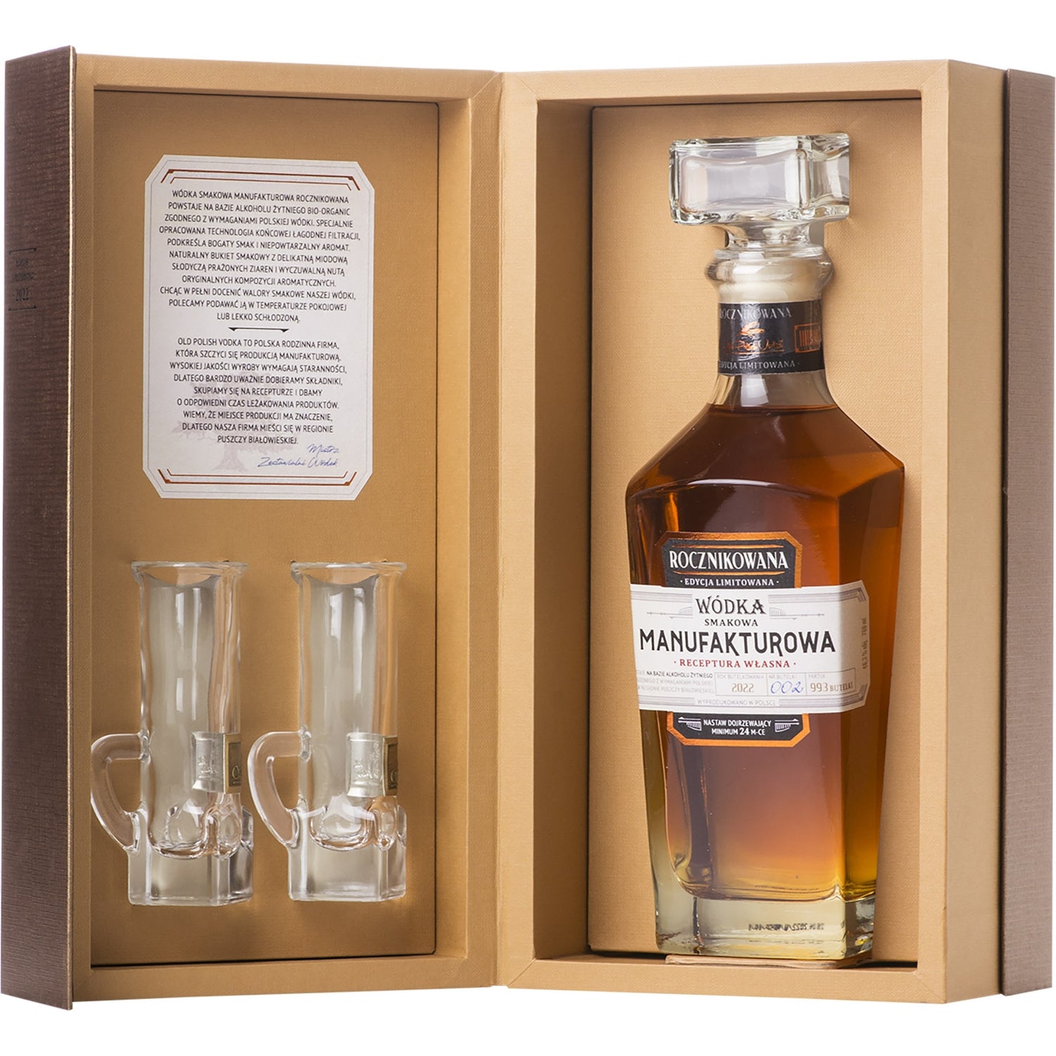 WÓDKA MANUFAKTUROWA ROCZNIKOWANA SMAKOWA 46,4% 0,7 ETUI + 2