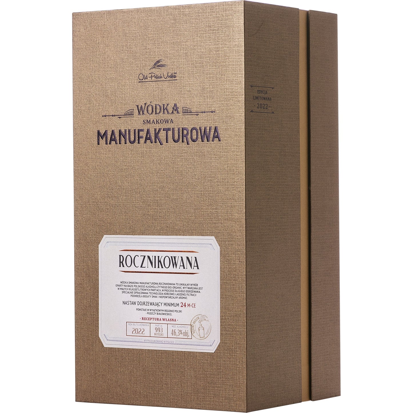 WÓDKA MANUFAKTUROWA ROCZNIKOWANA SMAKOWA 46,4% 0,7 ETUI + 2