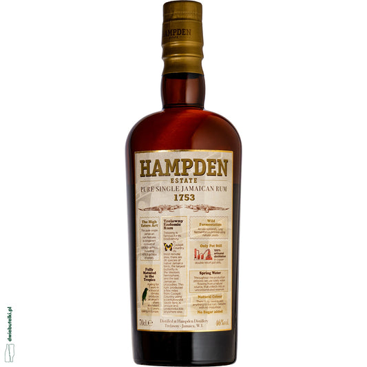 HAMPDEN ESTATE 1753 PURE JAMAICAN RUM 46% 0,7