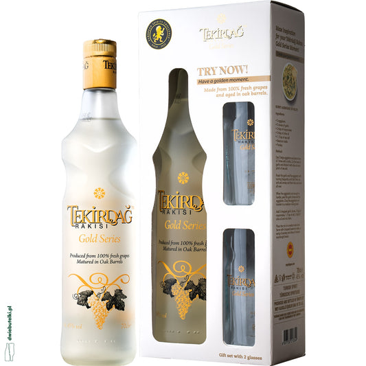 TEKIRDAG RAKI GOLD SERIES + 2 SZKLANKI 0,7L 45% ARAK