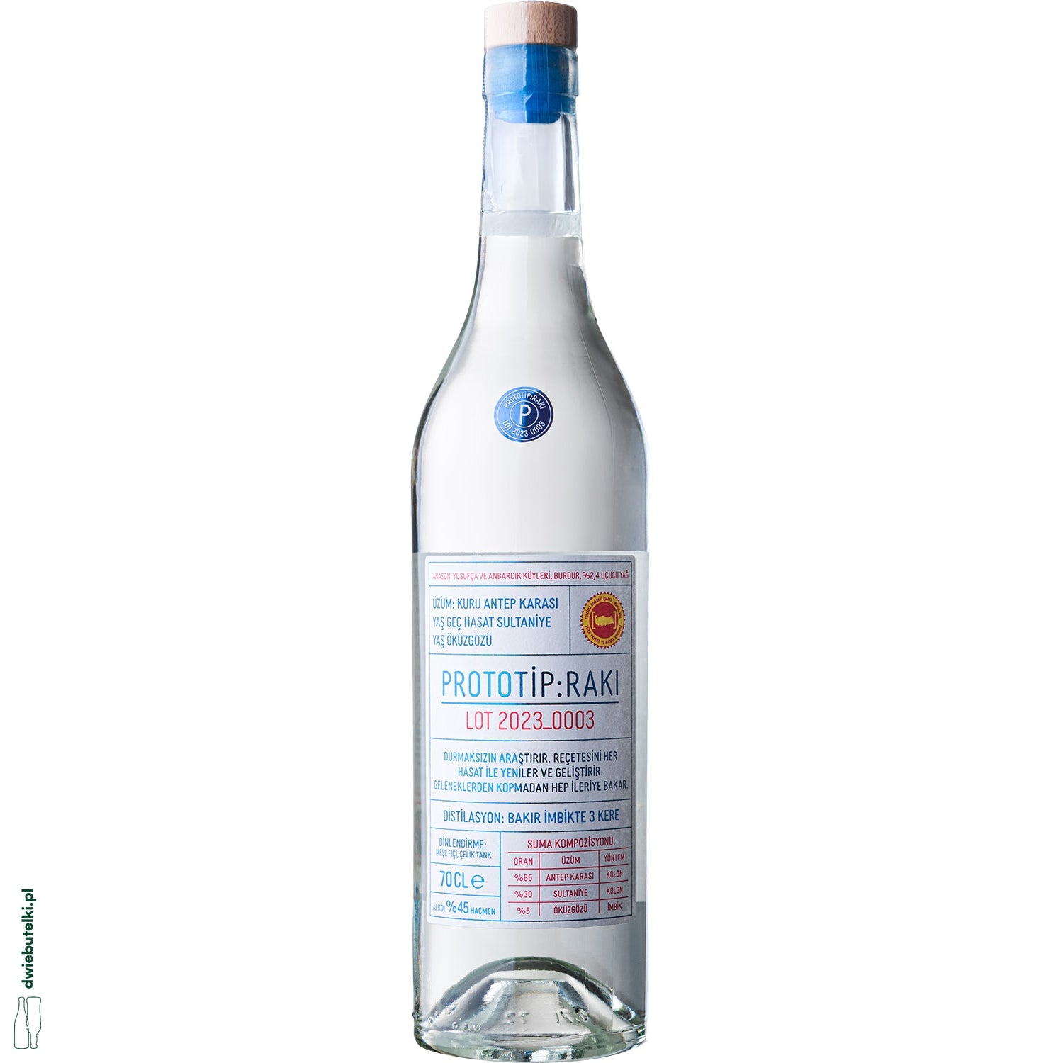 RAKI PROTOTIP RAKI 0,7L 45% ARAK GOŁY