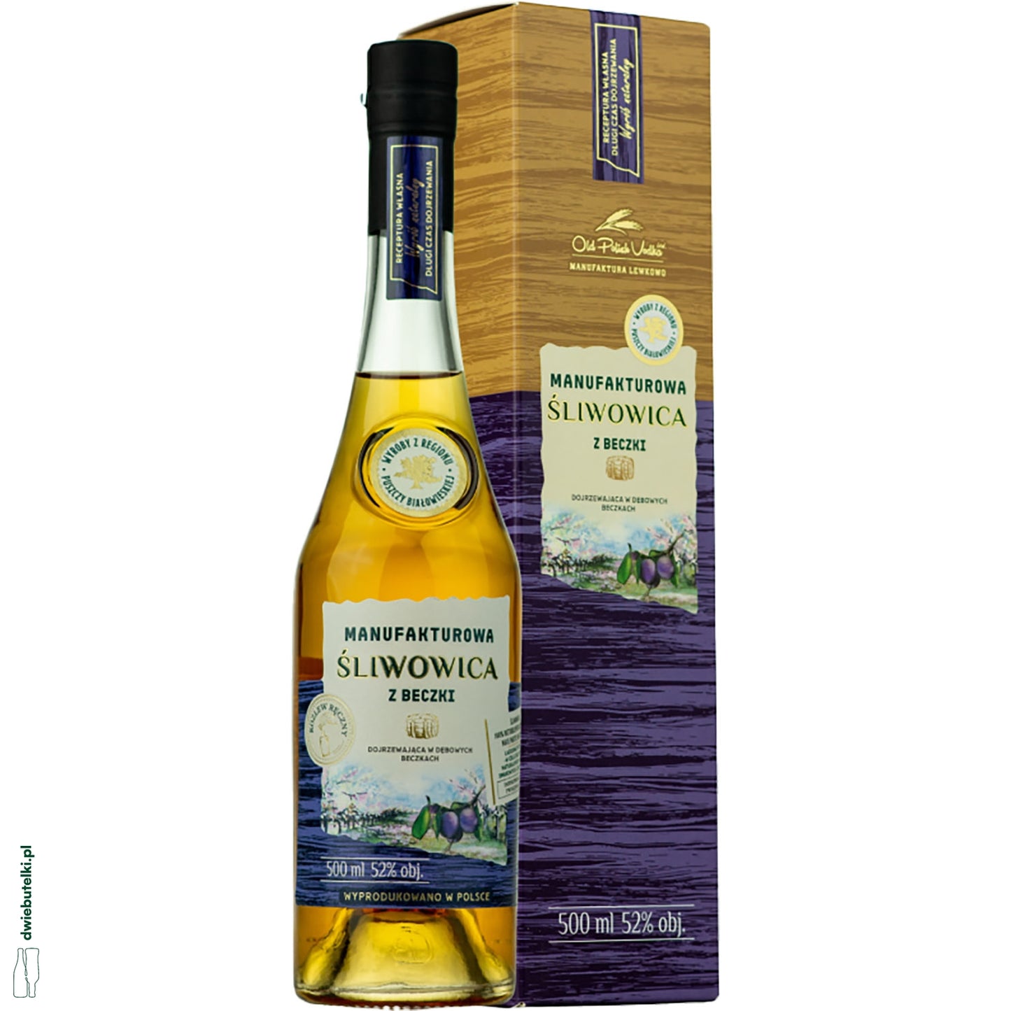 MANUFAKTUROWA ŚLIWOWICA Z BECZKI 0,5 52%