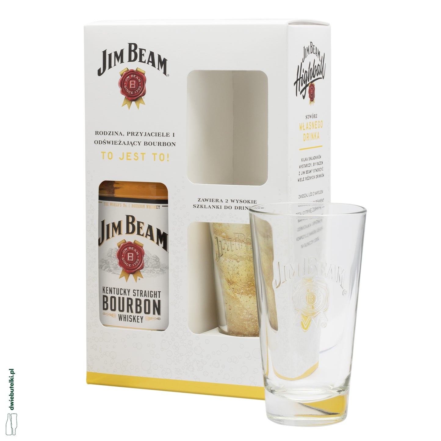JIM BEAM WHITE 0,7L+ 2 SZKLANKI