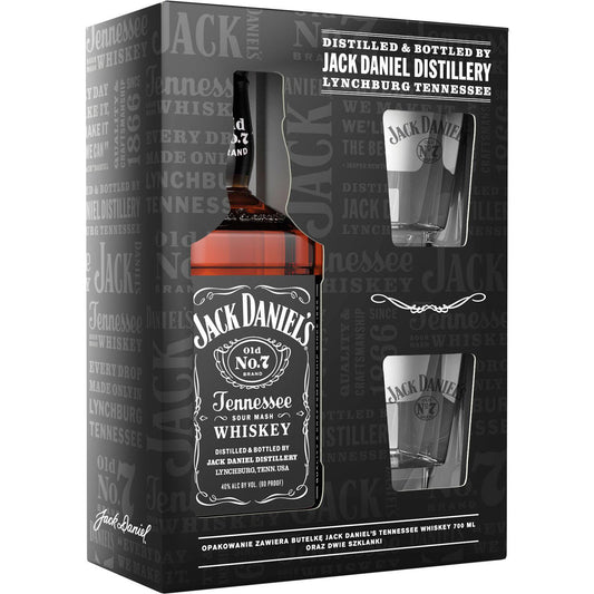 Jack Daniels 0,7 Kartonik+ 2 Szklanki